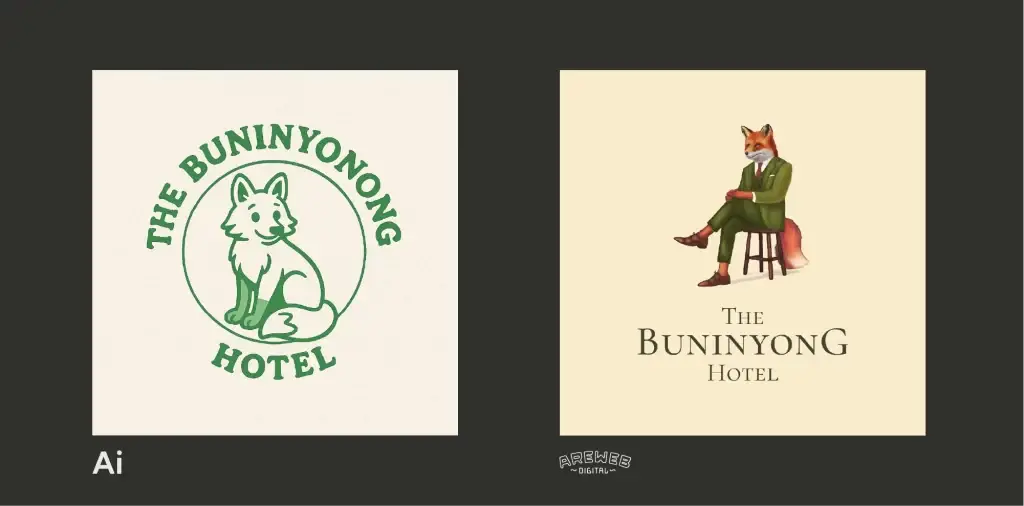 The Buninyong Hotel logo with animal illustrations.